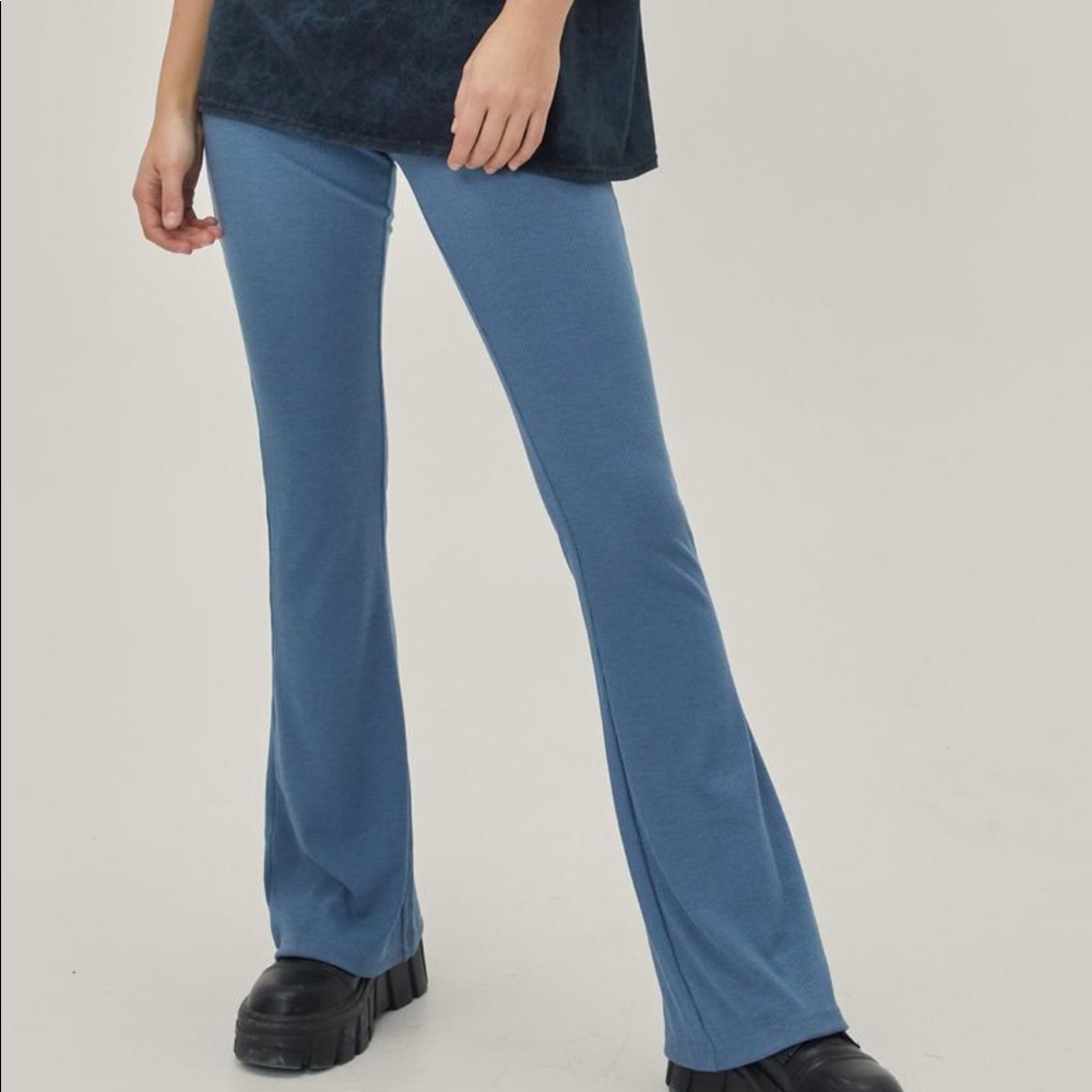 Nasty Gal Ribbed Flare Pants